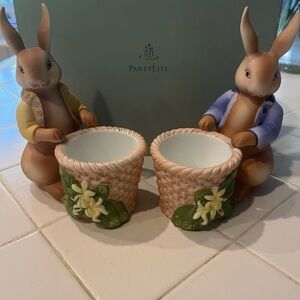 PartyLite Bunny Candle Holders - P7735